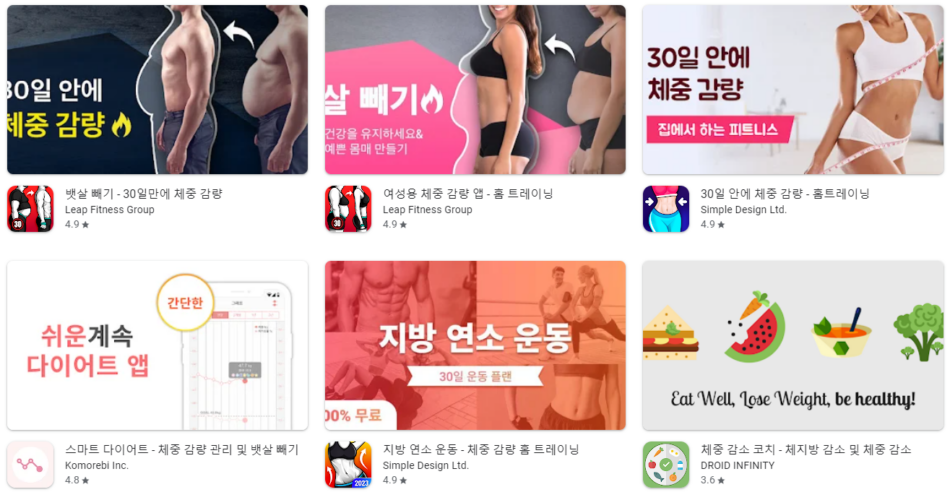 〔체중감량〕어플 앱 추천 Top5 순위