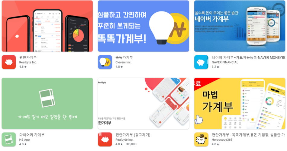 가계부 어플 앱 추천 Top5 순위